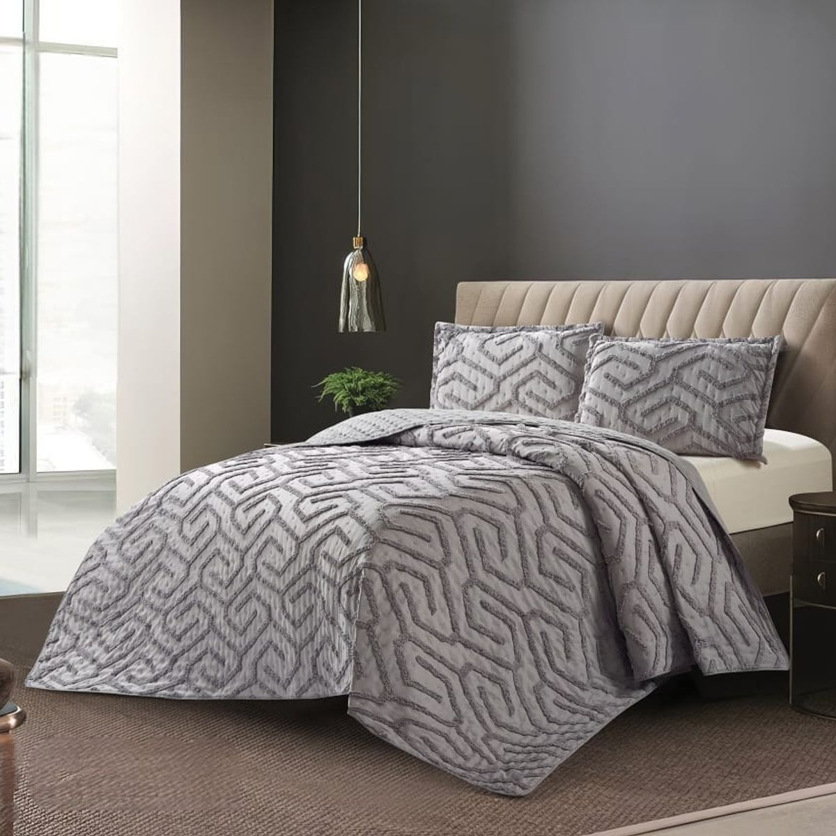 GENERICO - Cobertores Quilts Verano con Bordados en alto relieve técnica Tufting