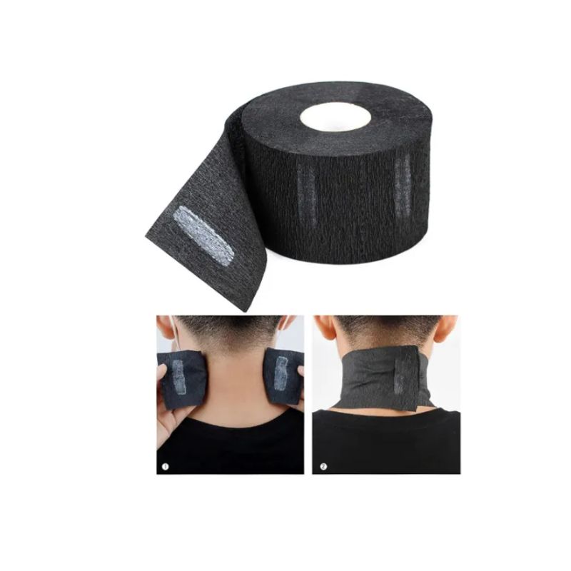 GENERICO - Kit 5 Rollo Papel Cubre Cuello Barbería Peluquería Barber Negro