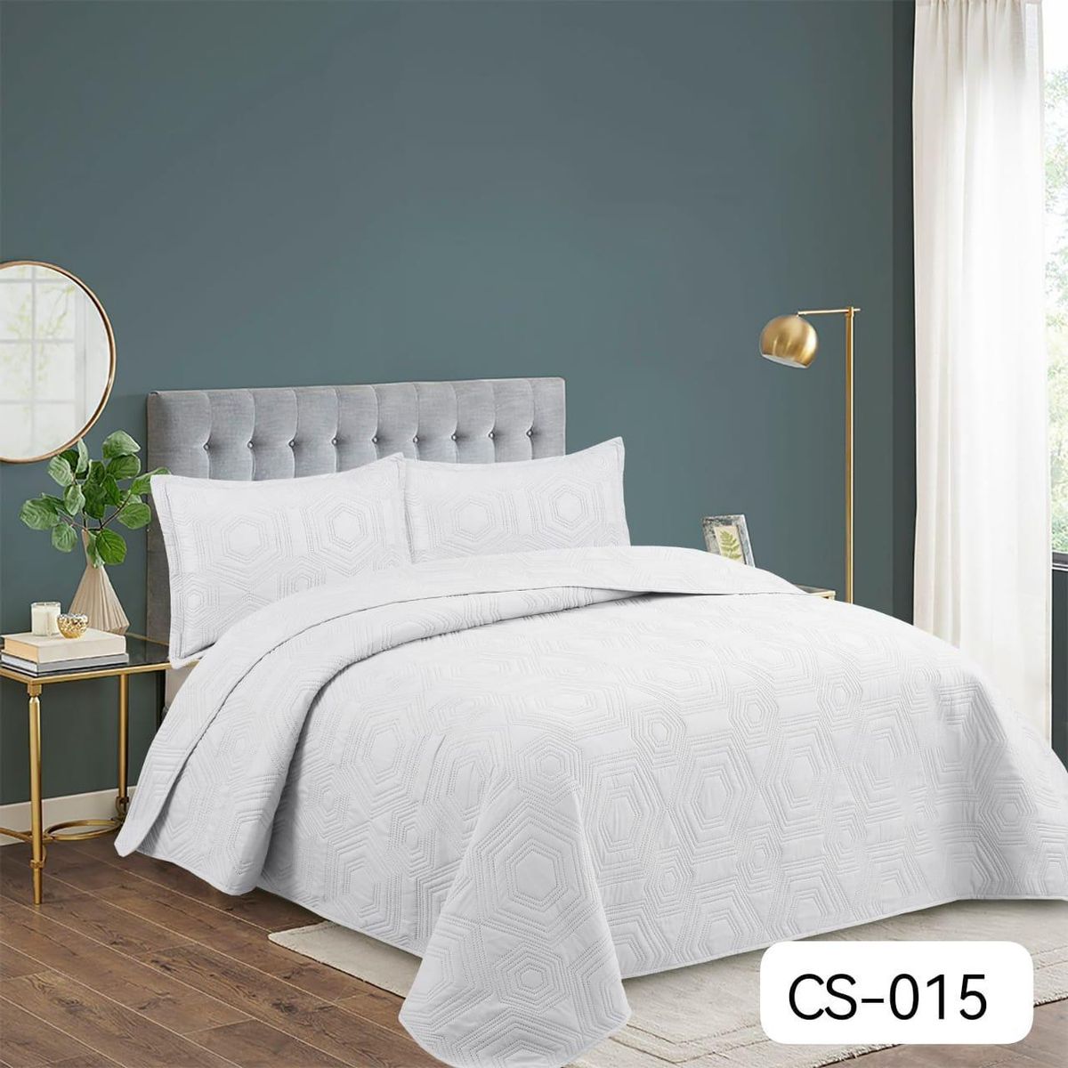 GENERICO - Cobertor Quilt de Verano 1,5 plaza - Color Blanco