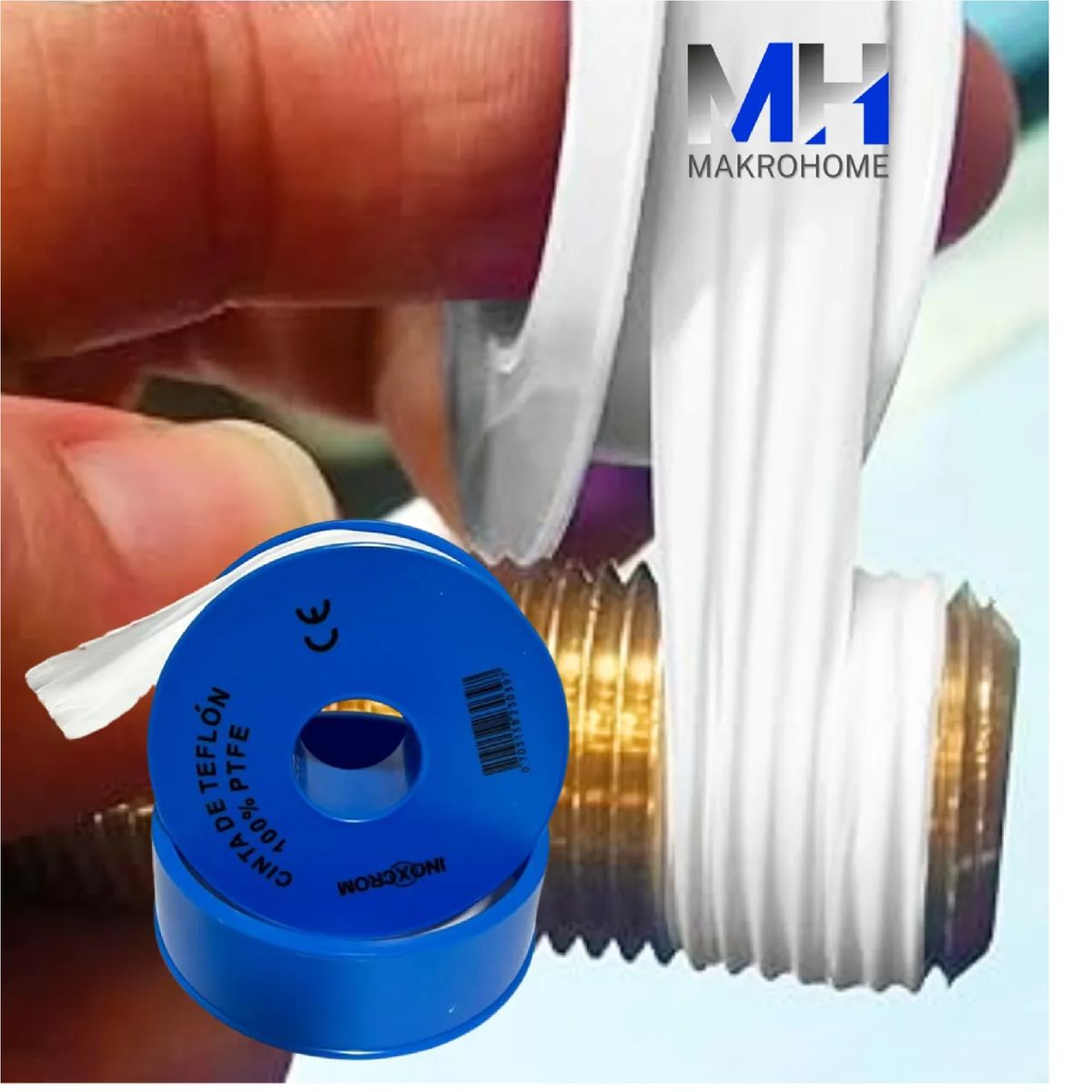 INOXCROM - Teflon Multiuso Tres cuartos Inoxcrom 50mt Alta Densidad Profesional