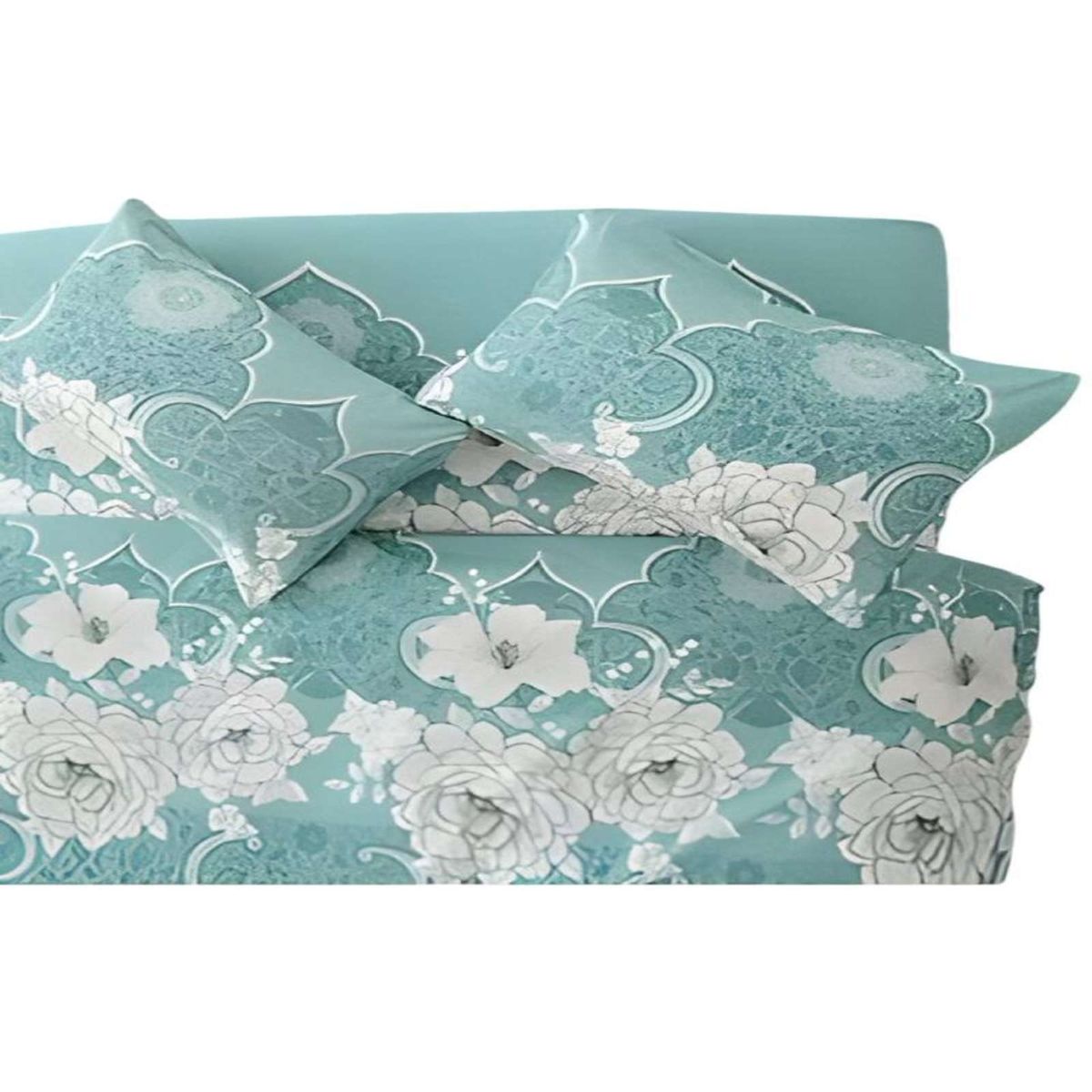 GENERICO - JUEGO DE SÁBANAS TELA DE GENERO KING CON DISEÑO S4