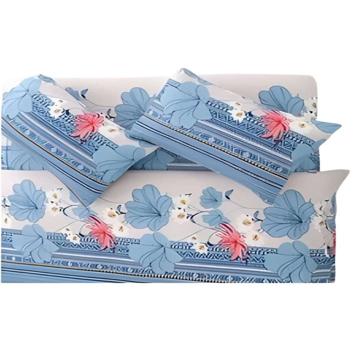 GENERICO - JUEGO DE SÁBANAS TELA DE GENERO KING CON DISEÑO S5