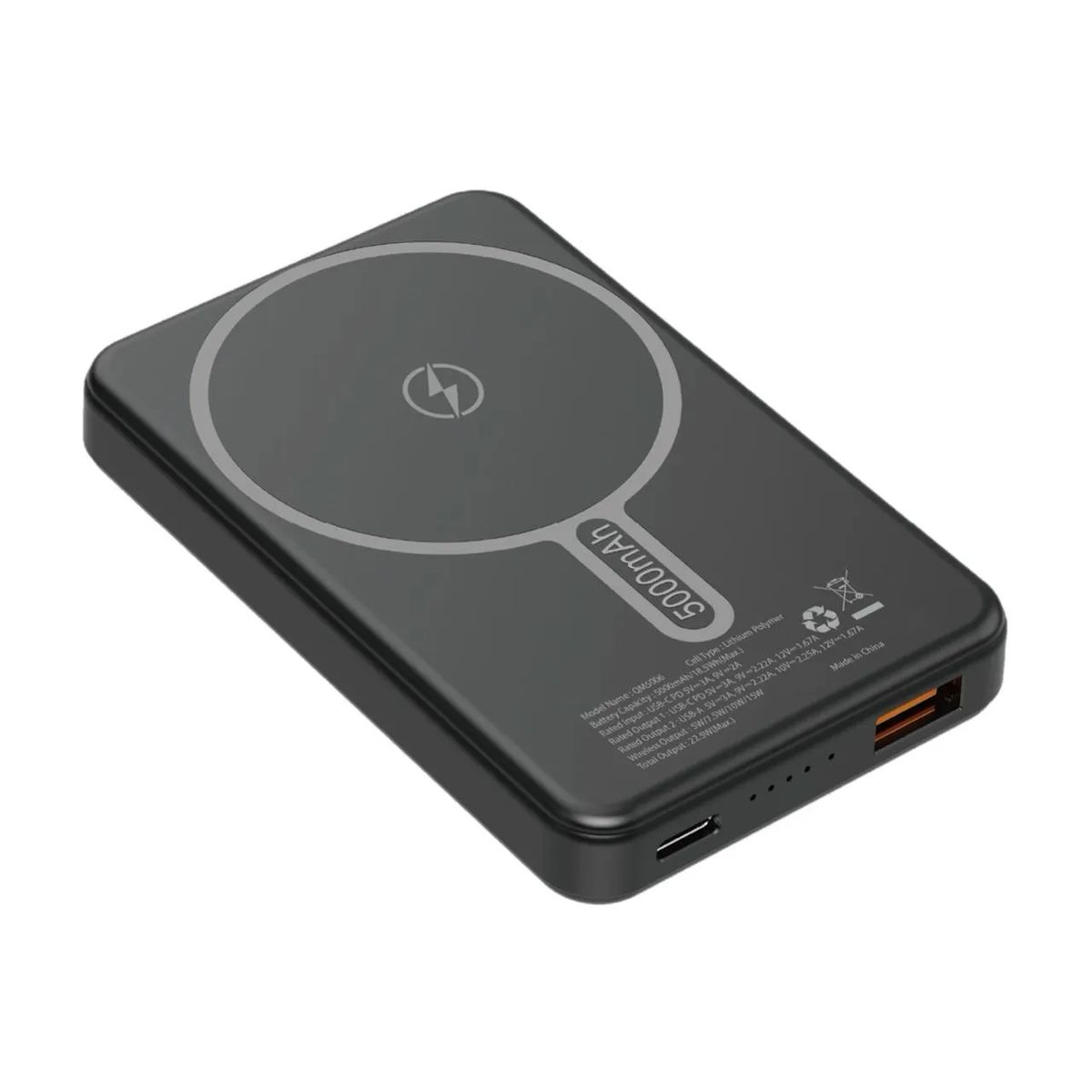 ENERGIZER - POWER BANK INALÁMBRICO MAGSAFE 5000MAH 15W225W QM5006BK