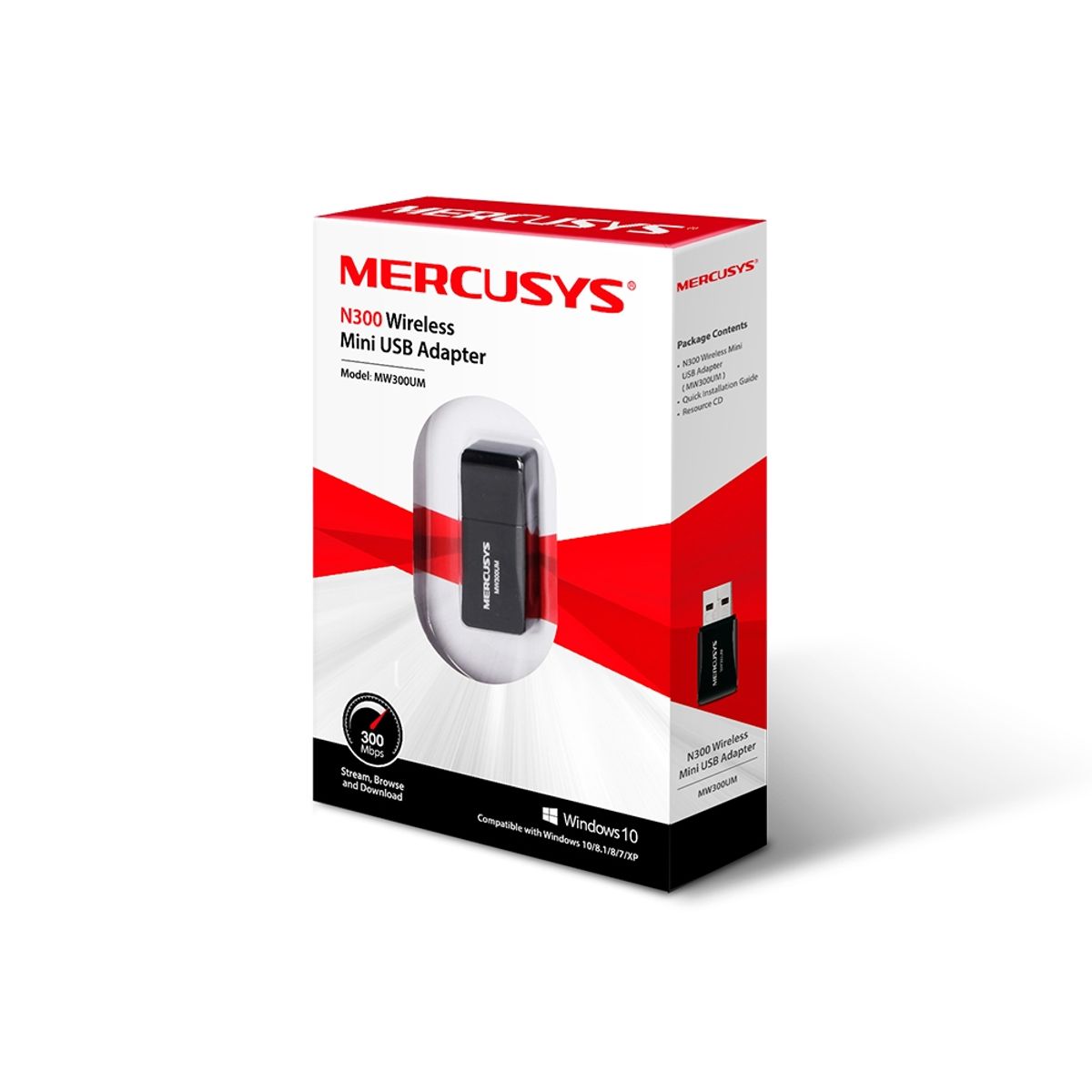 MERCUSYS - Mercusys MW300UM + Adaptador inalámbrico mini USB N300