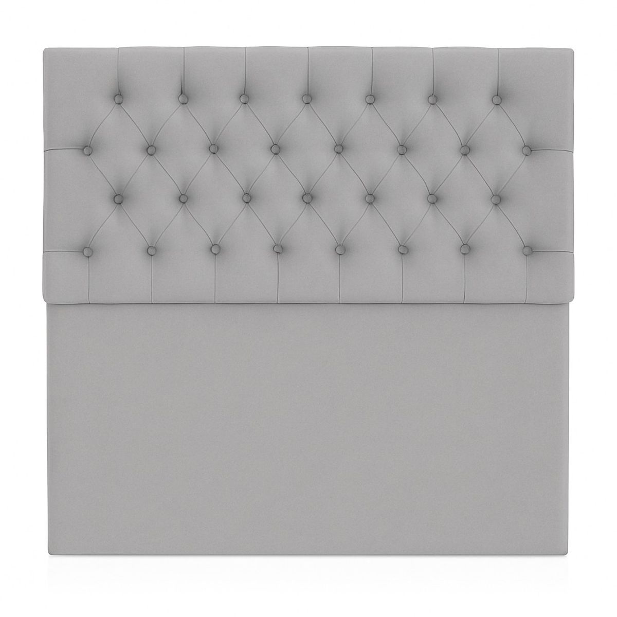 GENERICO - Respaldo De Cama 2 Plazas Gris Claro En Lino Capitone