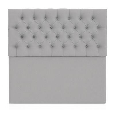 Imagen 2 del producto Respaldo De Cama 2 Plazas Gris Claro En Lino Capitone