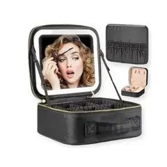 MOVI - COSMETIQUERO CON ESPEJO Y LUZ LED Y ORGANIZADOR