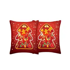 GENERICO - JUEGO DE 2 FUNDAS DE COJINES DISEÑO NAVIDEÑO 45X45 CM A01