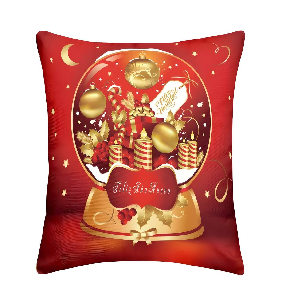 GENERICO - JUEGO DE 4 FUNDAS DE COJINES DISEÑO NAVIDEÑO 45X45 CM A03