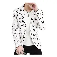 XPRESS RECHARGE - Blazer de Hombre con Estampado de Lunas – Moderno, Juvenil y Elegante