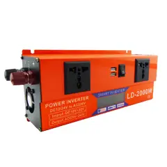 GENERICO - Inversor Voltaje Vehículo 1224V 2000W 2USB LCD