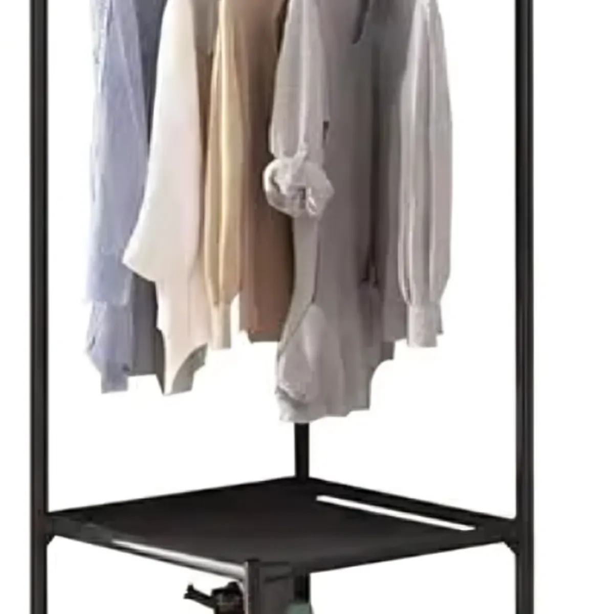 SIRENA - Perchero negro organizador de ropa y calzado de 188 cm armable
