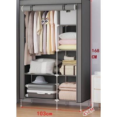 Imagen 2 del producto Ropero closet gris de gran capacidad diseño funcional