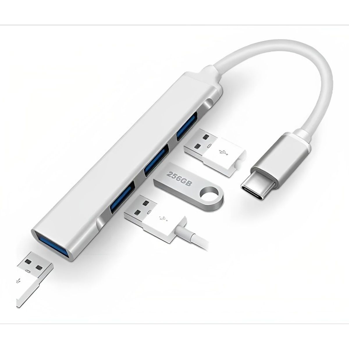 GENERICO - Adaptador Usb Hub Tipo C 4 X Usb 30 4 En 1