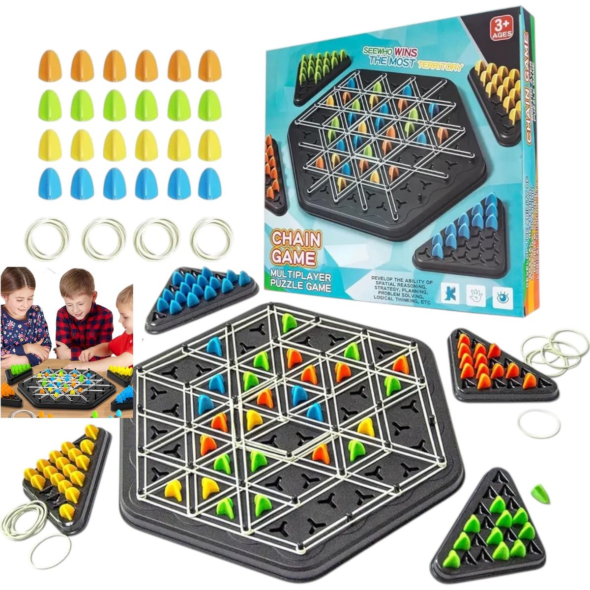 GENERICO - Ajedrez Triangulo Juego de mesa De Estrategia NIÑOS FAMILIA
