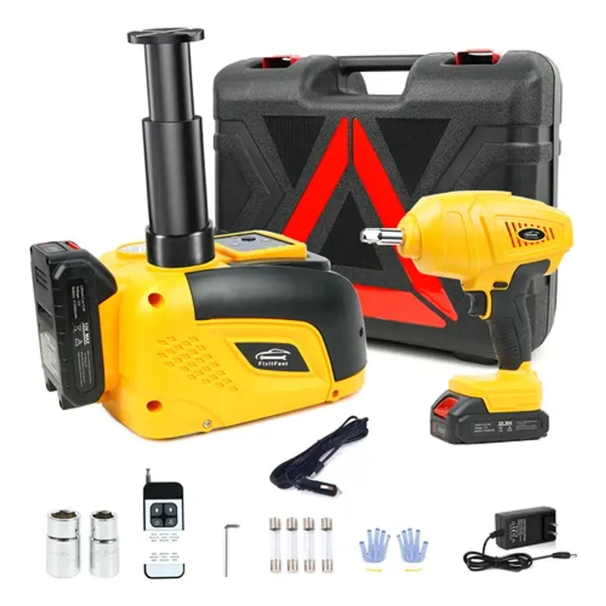 MOVI - KIT DE GATA HIDRAULICO 5 TONELADAS + LLAVE DE IMPACTO