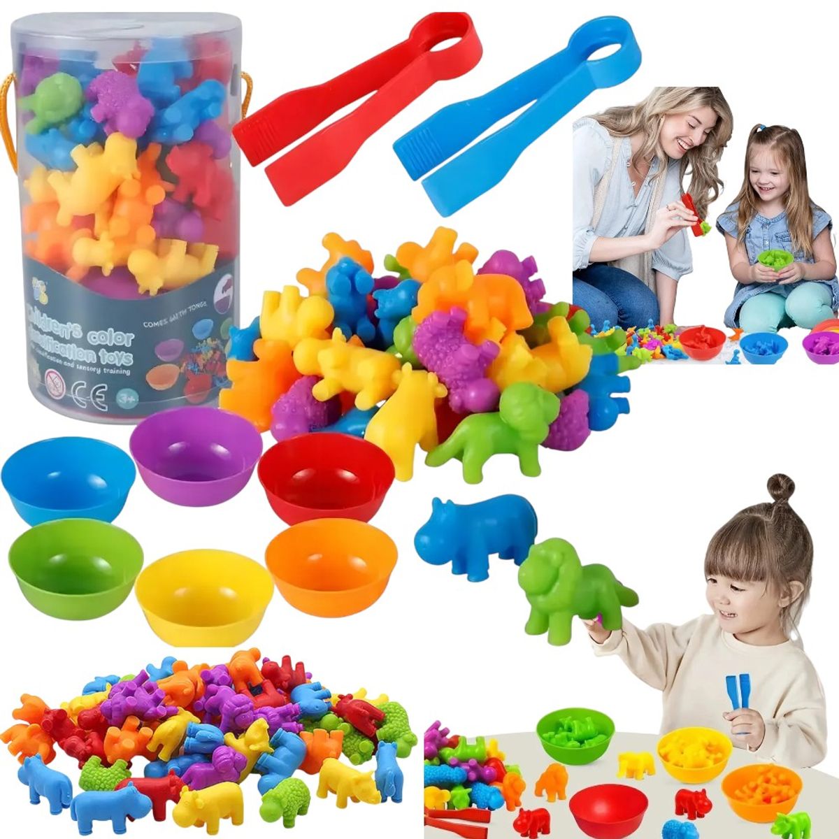 GENERICO - juego de Clasificación conteo Animales granja  colores niños