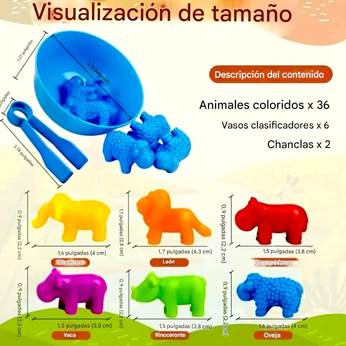 GENERICO - juego de Clasificación conteo Animales granja  colores niños