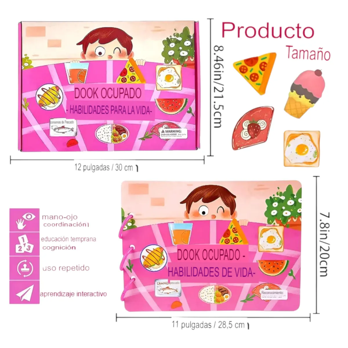 GENERICO - Libro Sensorial Vida Cotidiana Didáctico Con Velcro Aprendizaje