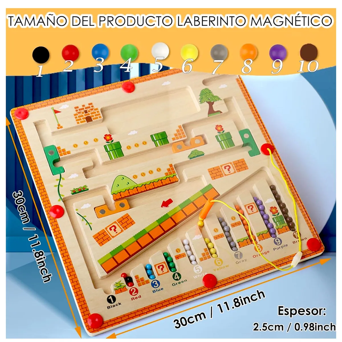 GENERICO - Tablero Magnético De Clasificación De Colores Montessori Toy