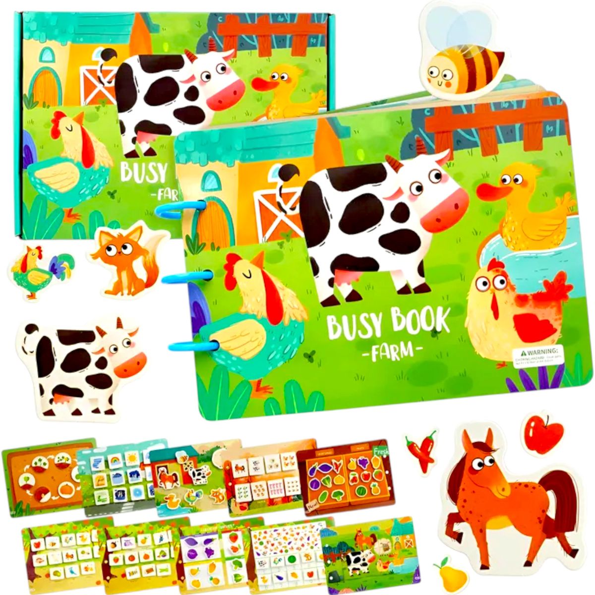 GENERICO - Libro Sensorial Granja Didáctico Con Velcro Aprendiza