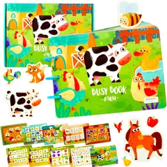 GENERICO - Libro Sensorial Granja Didáctico Con Velcro Aprendiza