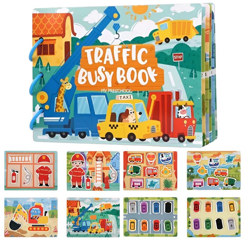 GENERICO - Libro Sensorial Transportes Con Velcro Aprendizaje