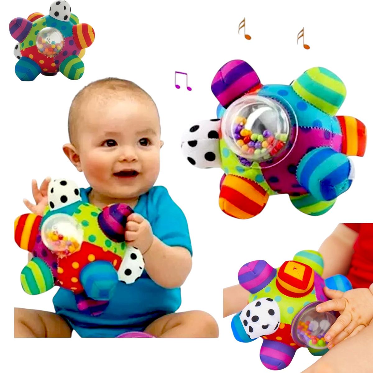 GENERICO - Pelota Sensorial Colores Tela PARA BEBES Y NIÑOS