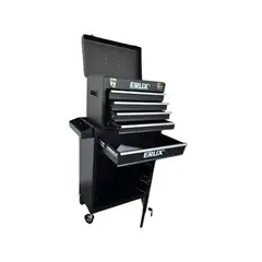 GENERICO - Gabinete Metálico Caja Porta Herramientas Con Ruedas Negra