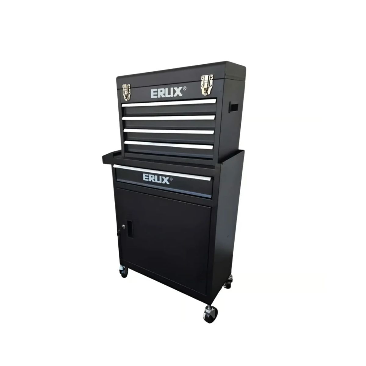 GENERICO - Gabinete Metálico Caja Porta Herramientas Con Ruedas Negra