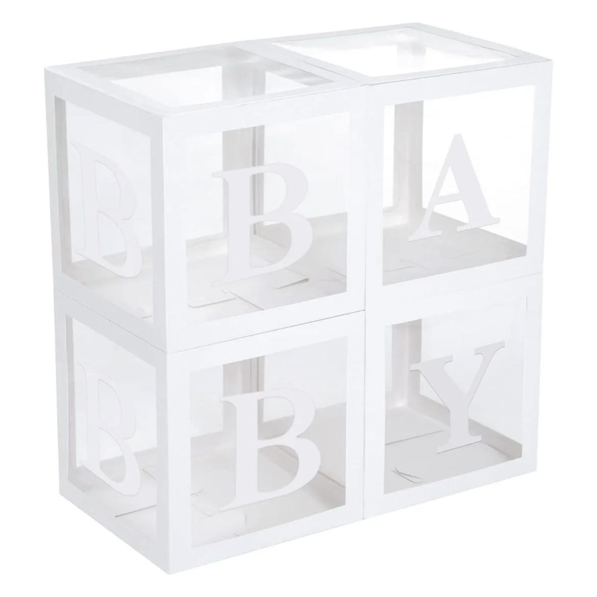 ATURE - Cubos Decoración Baby Shower Boxes Cajas De Ducha Para Bebé Blanco