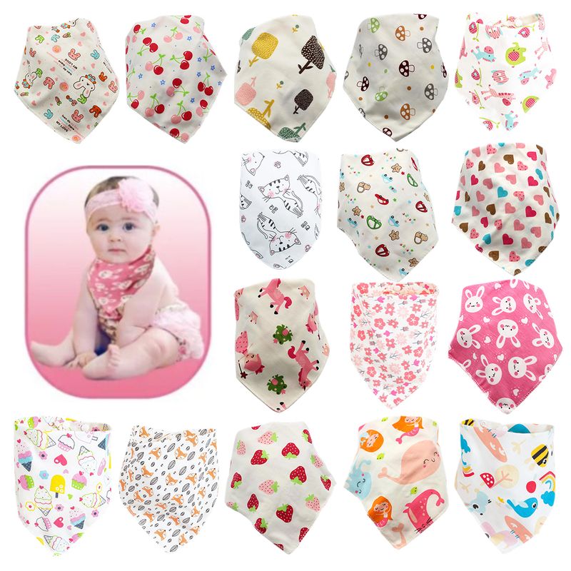 ATURE - Pack 16 Uds De Babero Bandana Para Bebé Niño Y Niña