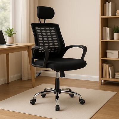 Imagen 2 del producto Silla escritorio aura oficina apoya cabeza negro ergonomica