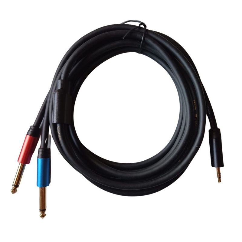 GENERICO - Cable De Audio Miniplug A 2 Plug Mono 3 Mt