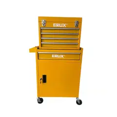 GENERICO - Gabinete Metalico Caja Porta Herramientas Ruedas Amarillo