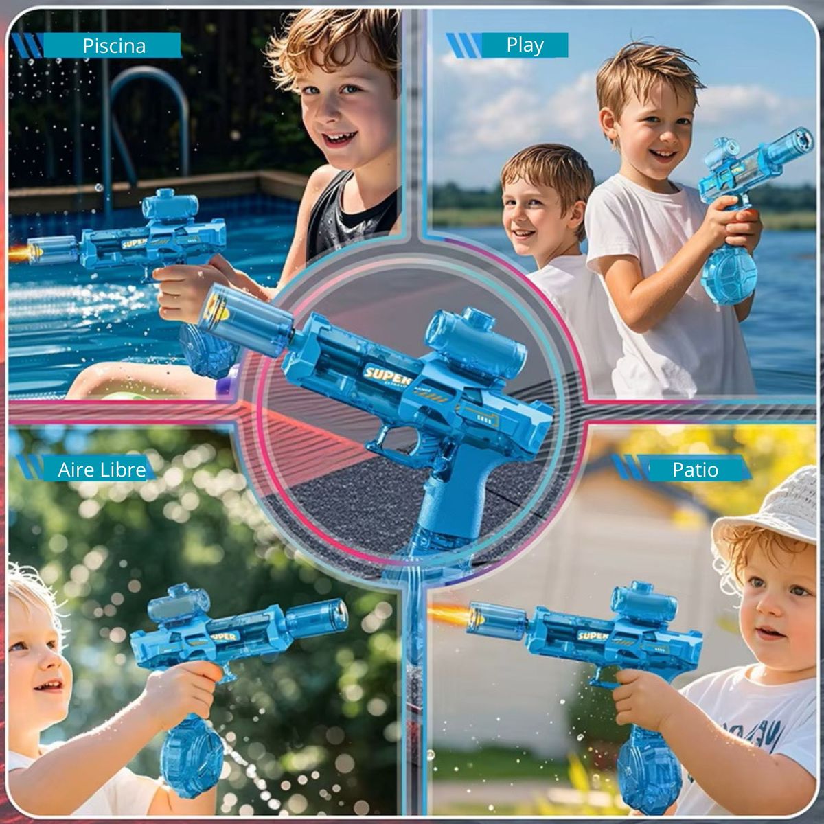 GENERICO - Pistola de Agua con Luz Automática