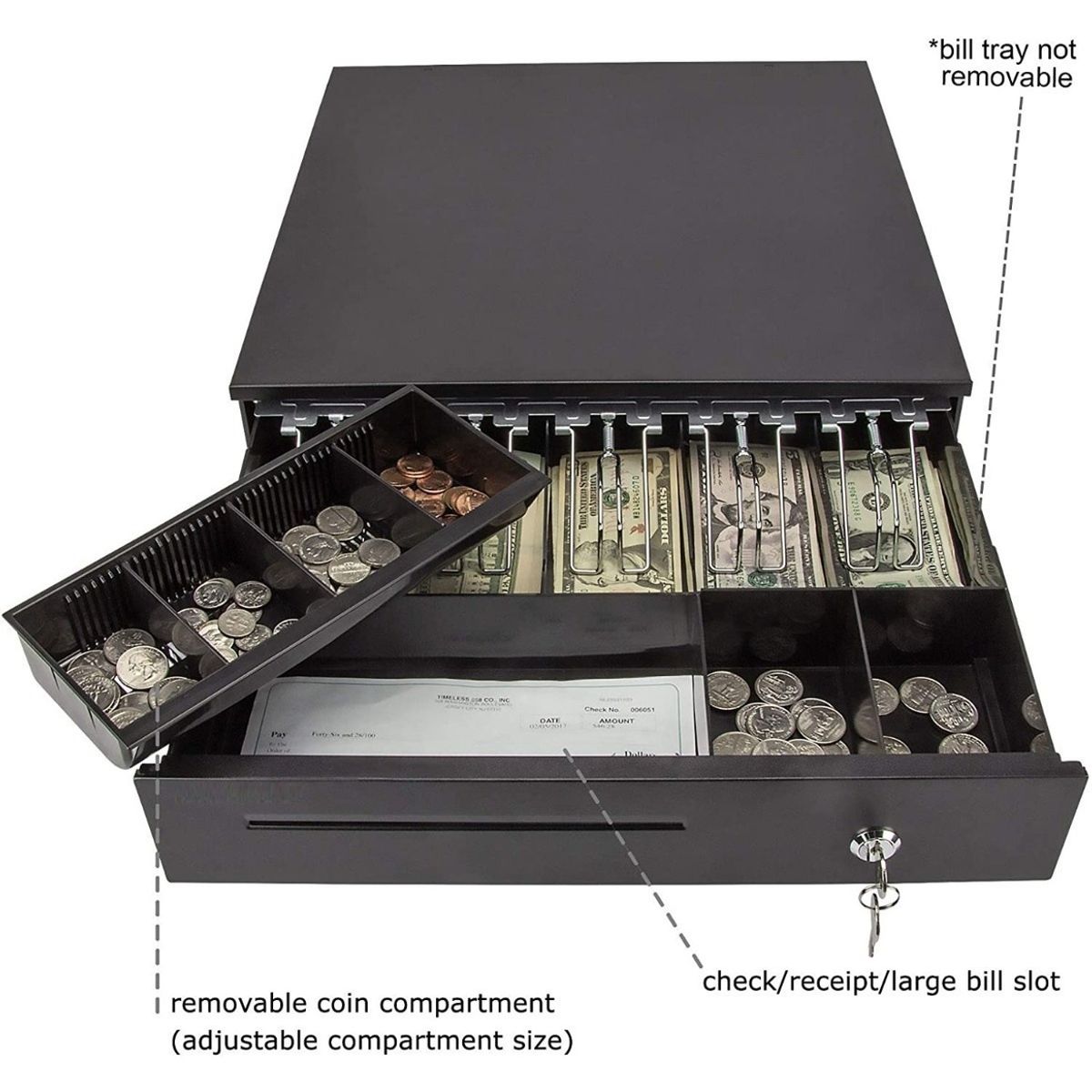 GENERICO - Gaveta Electronica Caja De Dinero Rj11 5 Billetes 5 Monedas