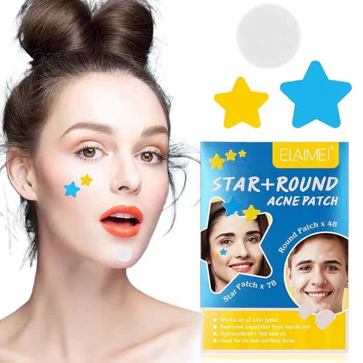 Parches Hidrocoloides Estrellas Antiacne 78 unidades, marca GENERICO - Foto 2