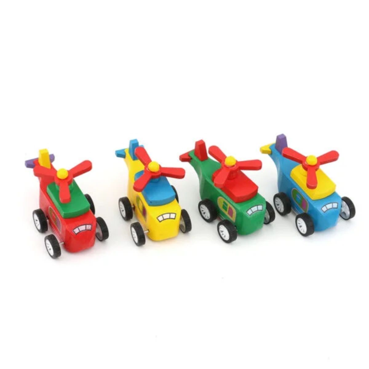 GENERICO - Helicoptero De Madera A Cuerda De 12cm Juguete Para Niños