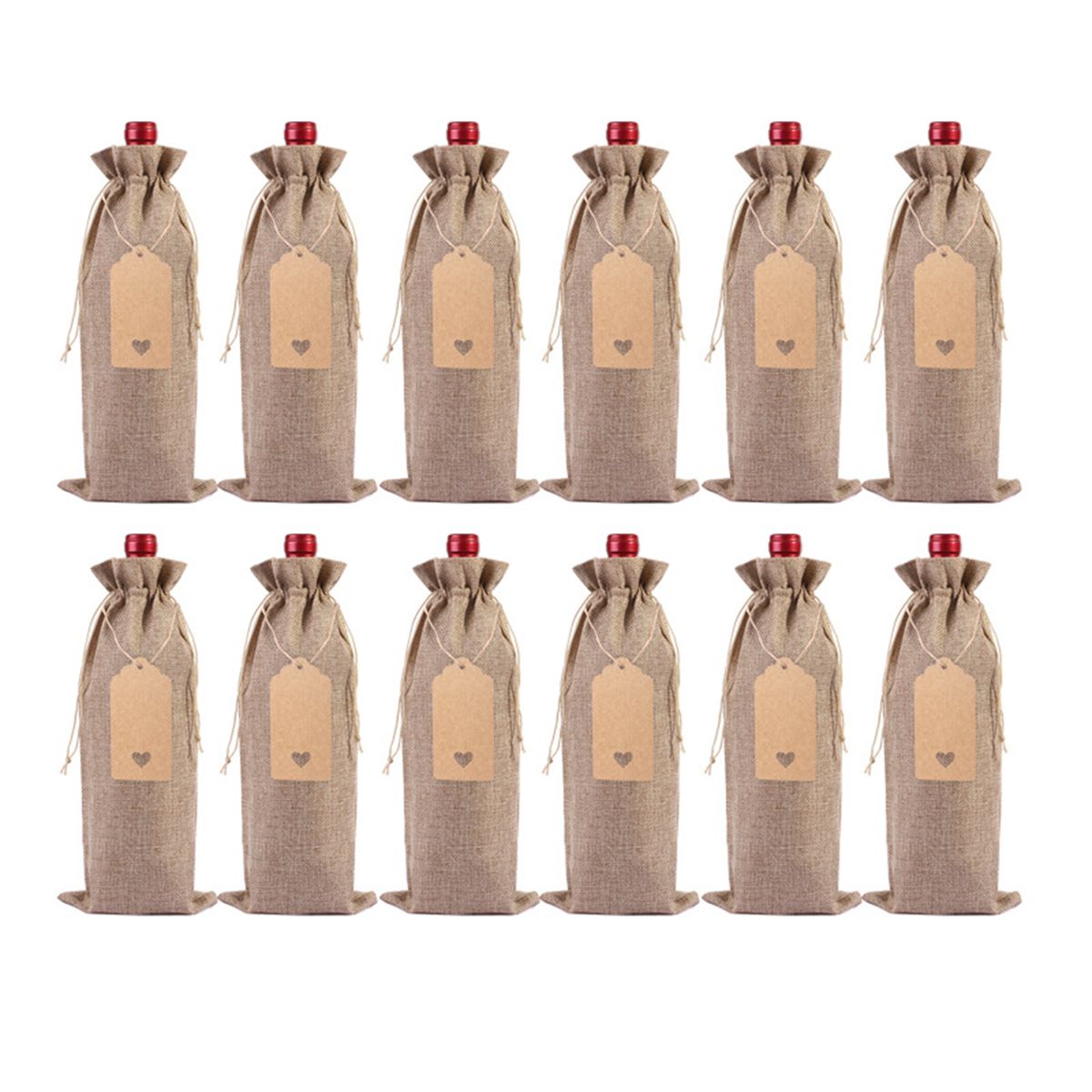 KINDA NICE - Set 12u Bolsas De Regalos Navidad Para Botellas De Vino