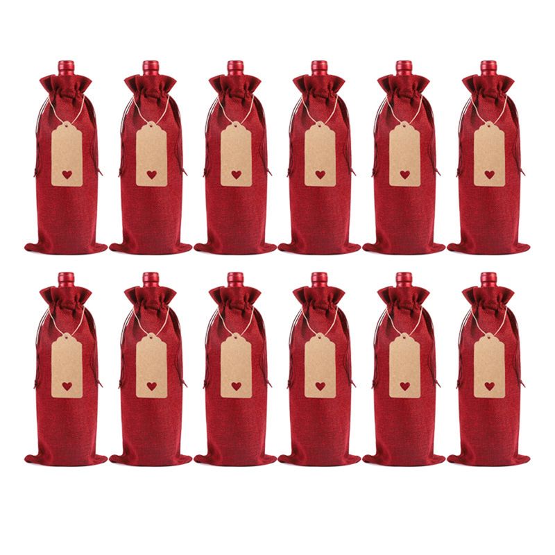 KINDA NICE - Set 12u Bolsas De Regalos Navidad Para Botellas De Vino