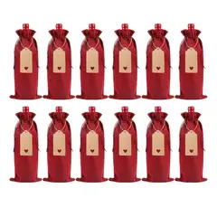 KINDA NICE - Set 12u Bolsas De Regalos Navidad Para Botellas De Vino