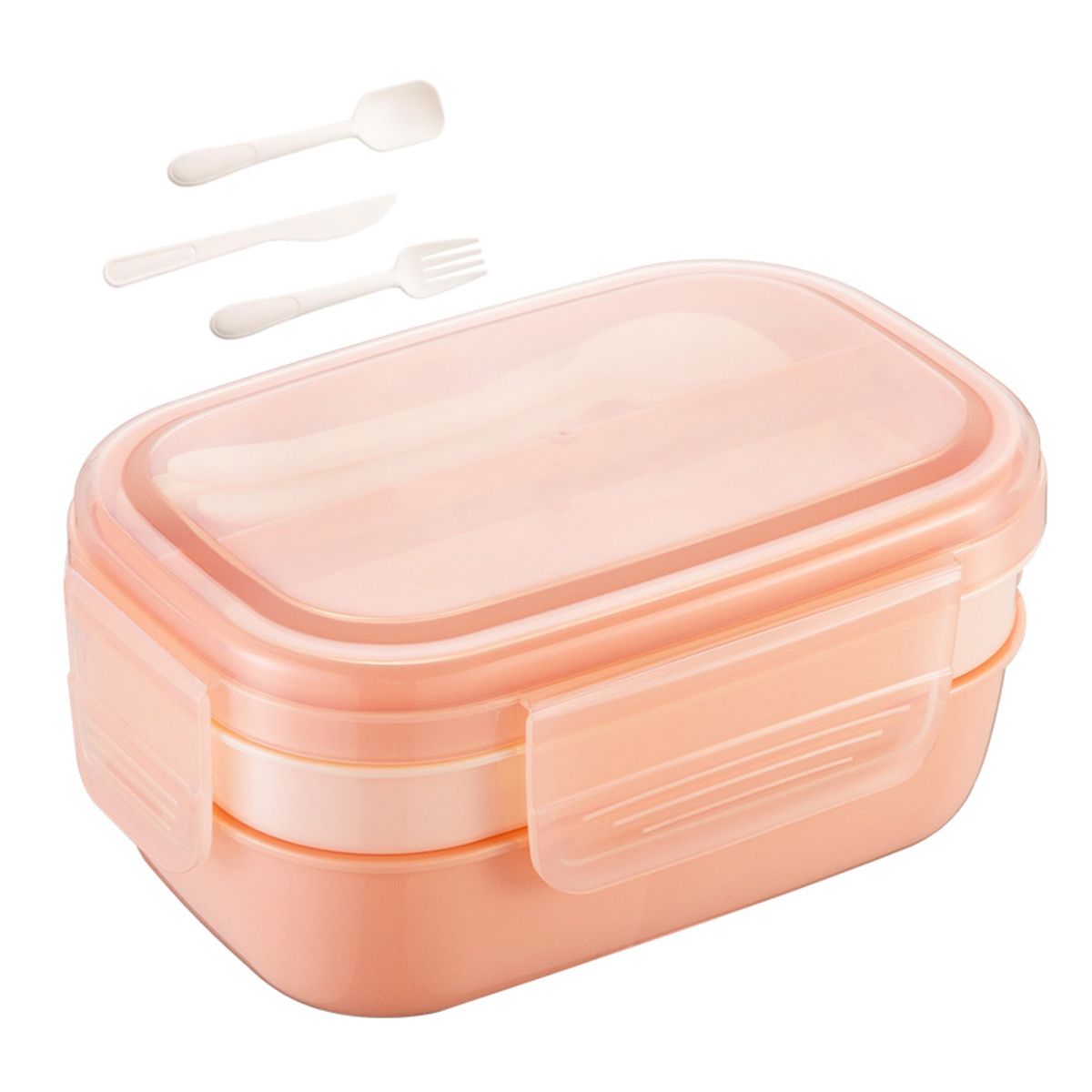 ATURE - Bento Box Contenedor 1900ml Fiambrera Para Microondas Rosa