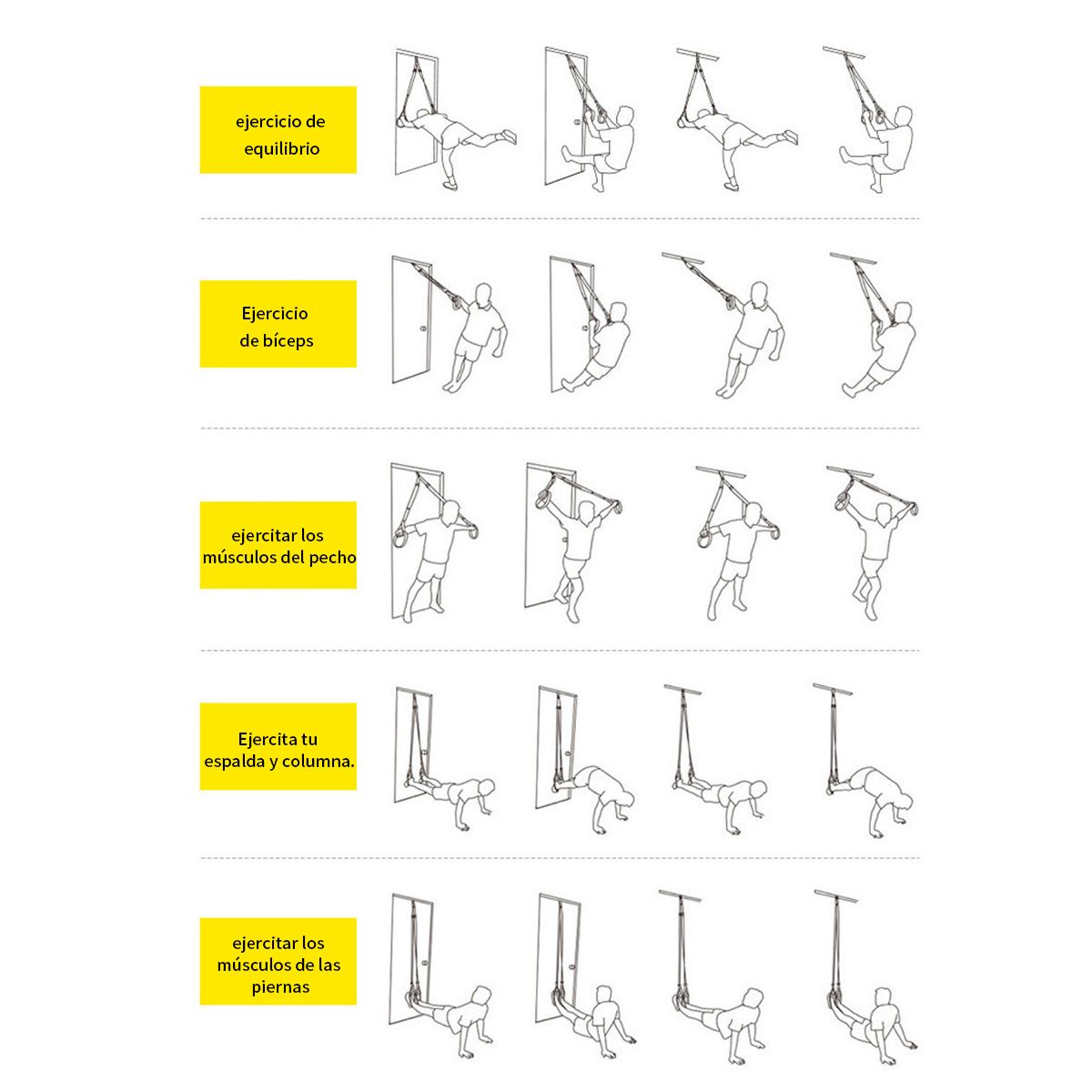 KINDA NICE - Cinta De Entrenamiento Suspendida Para Pilates Home Gym