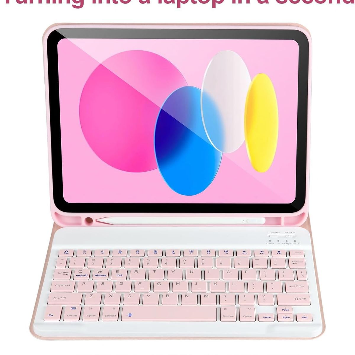 PUREPOWER - funda para iPad 11inch 10th Generation con teclado y ratón-lazul