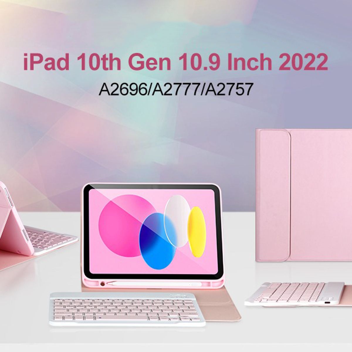 PUREPOWER - funda para iPad 11inch 10th Generation con teclado y ratón-negro