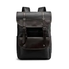 GENERICO - Mochila Cuero Pu Estilo Coreano Notebook Ecocuero Uso Diario