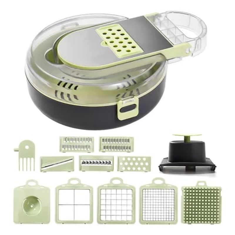 GENERICO - Picador Cortador De Verduras Con Recipiente Multifuncional 13 En 1