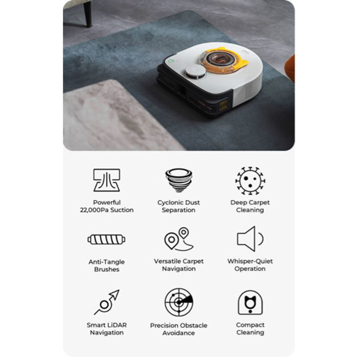 ACKMAN - Ubpet V10 Robot aspirador para pelo de mascotas 22000PA Open Box