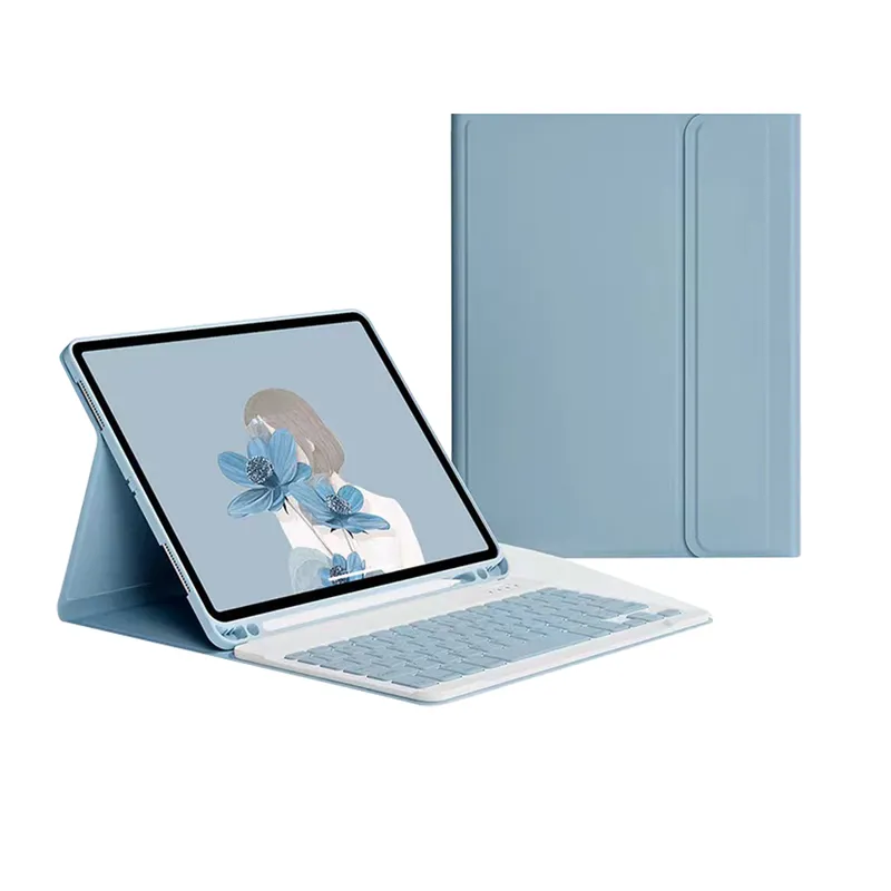 PUREPOWER - Funda Teclado de Español para iPad 10.9 10ª  y iPad A16-Azul